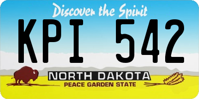 ND license plate KPI542