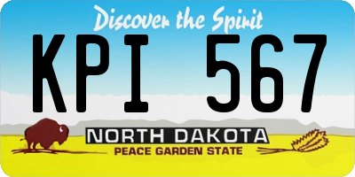 ND license plate KPI567