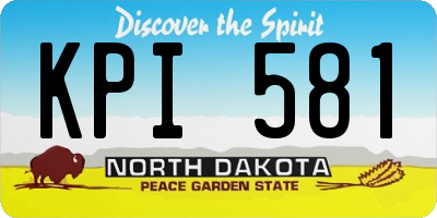 ND license plate KPI581