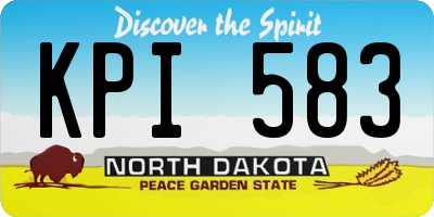 ND license plate KPI583