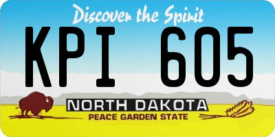 ND license plate KPI605