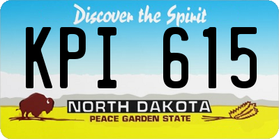 ND license plate KPI615