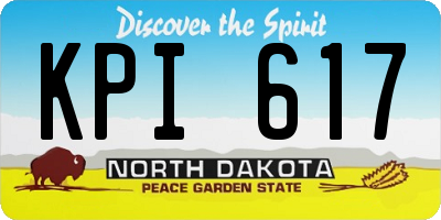 ND license plate KPI617
