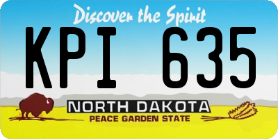 ND license plate KPI635
