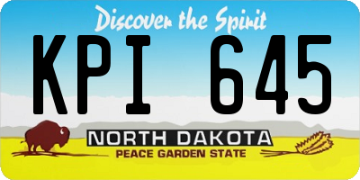 ND license plate KPI645