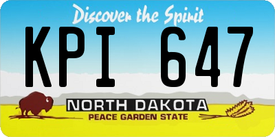 ND license plate KPI647