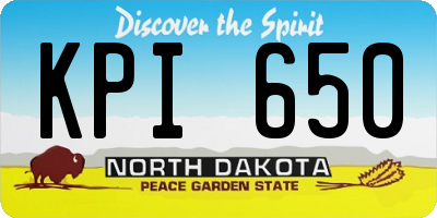 ND license plate KPI650