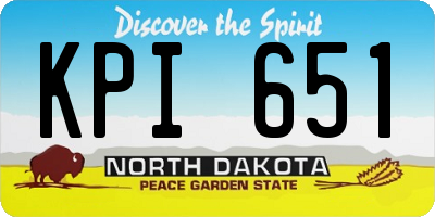 ND license plate KPI651
