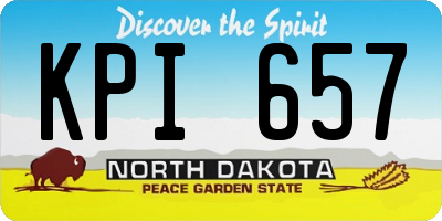 ND license plate KPI657