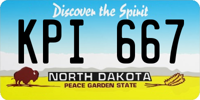 ND license plate KPI667