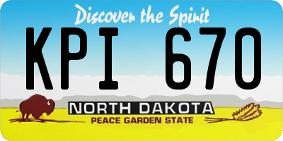 ND license plate KPI670