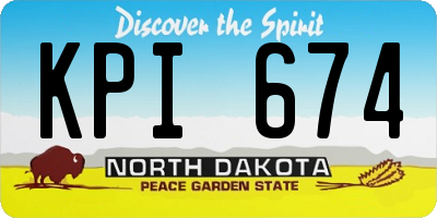 ND license plate KPI674