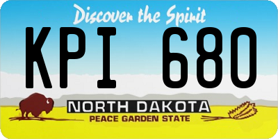 ND license plate KPI680