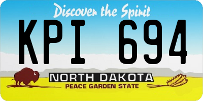 ND license plate KPI694