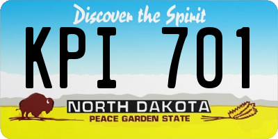 ND license plate KPI701