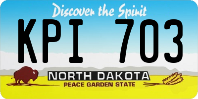 ND license plate KPI703