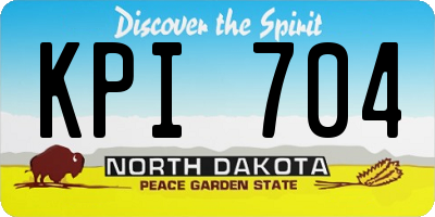 ND license plate KPI704