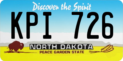 ND license plate KPI726