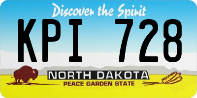 ND license plate KPI728