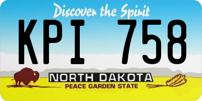 ND license plate KPI758