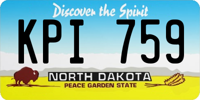 ND license plate KPI759