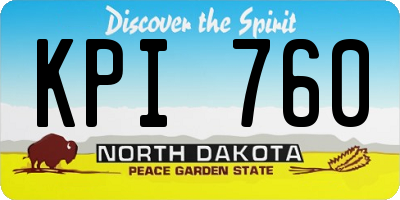 ND license plate KPI760
