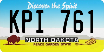 ND license plate KPI761