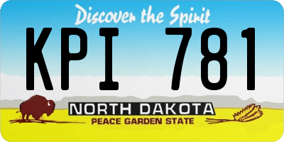 ND license plate KPI781