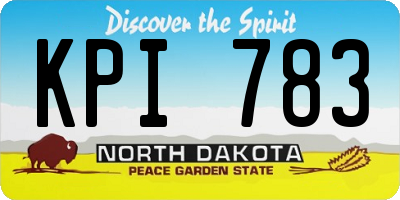 ND license plate KPI783