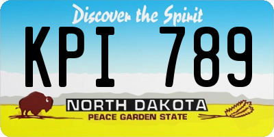 ND license plate KPI789
