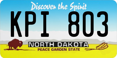 ND license plate KPI803