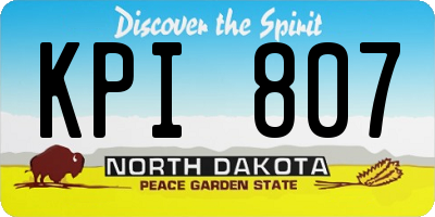 ND license plate KPI807