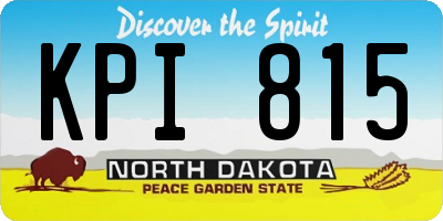 ND license plate KPI815