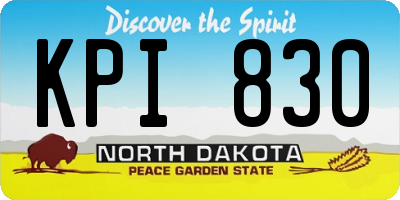 ND license plate KPI830