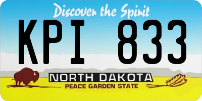 ND license plate KPI833