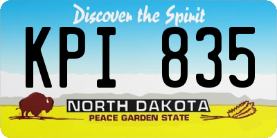 ND license plate KPI835