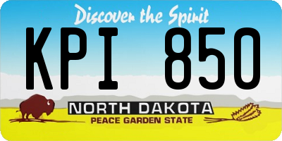 ND license plate KPI850