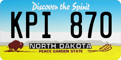 ND license plate KPI870