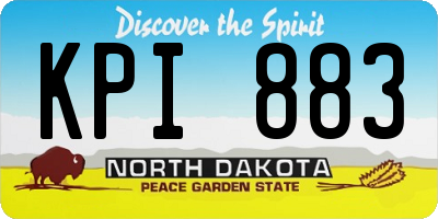 ND license plate KPI883