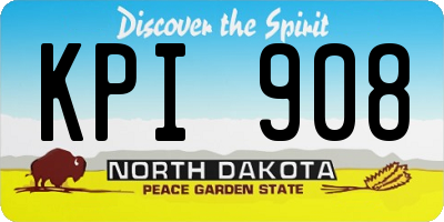 ND license plate KPI908