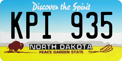 ND license plate KPI935