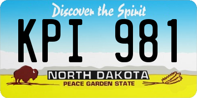 ND license plate KPI981