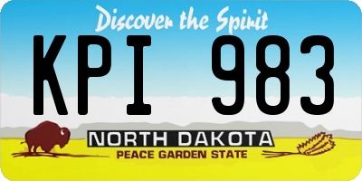 ND license plate KPI983