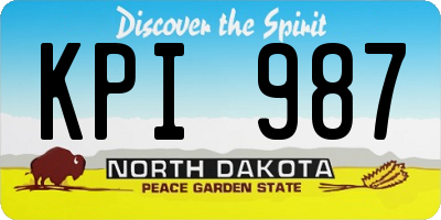 ND license plate KPI987