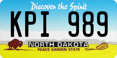 ND license plate KPI989