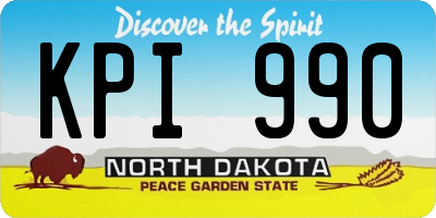 ND license plate KPI990