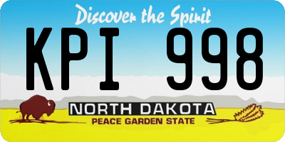 ND license plate KPI998