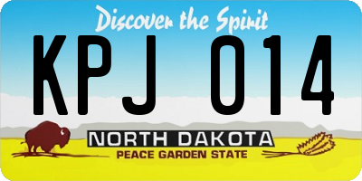 ND license plate KPJ014