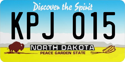 ND license plate KPJ015