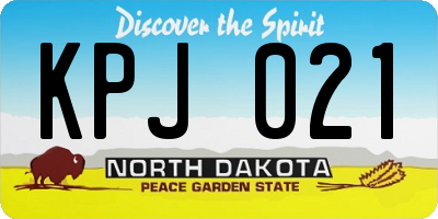 ND license plate KPJ021